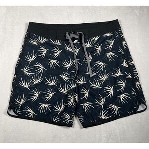 prAna Vintage 6" Swim Trunks Surfing Boardshorts Size 33‎ Black Bloom N10-13